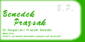benedek prazsak business card